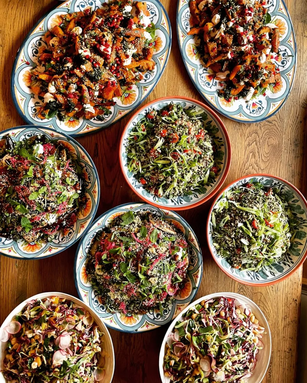Bowls of mezze and salads to share