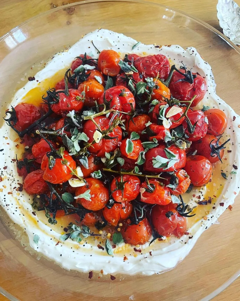 Roasted cherry tomatoes with herbs