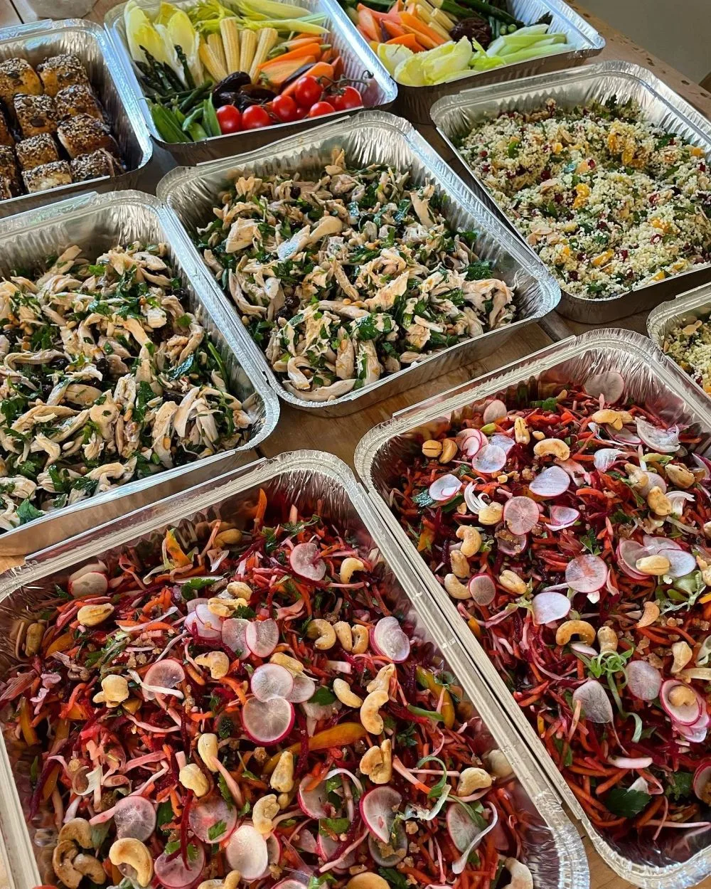Dishes prepped and boxed, ready to deliver