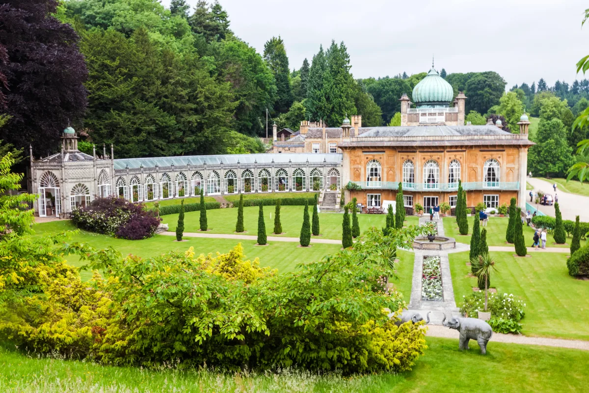The Mughal-style onion dome and minarets of Sezincote House in the Cotswolds